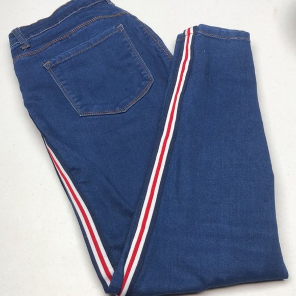 LIKE NEW WAX SPORTS JEANS 14/32x26 RED WHITE AND BLUE STRIPE 🇺🇸 - Picture 4 of 11